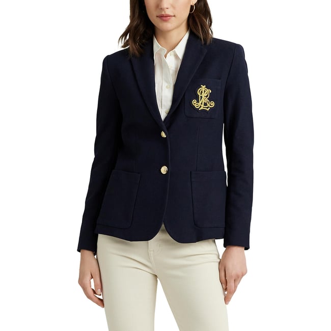 Veste blazer coupe droite ANFISA marine <span itemprop=