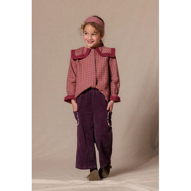 Pantalon en velours PRATIK violet <span itemprop=