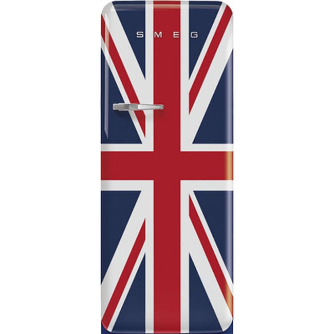 Réfrigérateur 1 porte poignée à gauche FAB28 drapeau royaume-uni brillant <span itemprop=