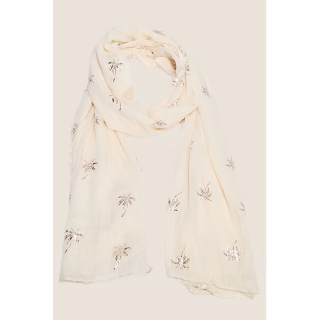 Foulard plissé blanc <span itemprop=