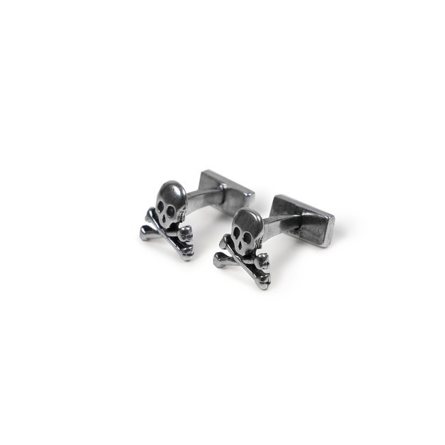 Boutons de manchette skull argentés silver <span itemprop=