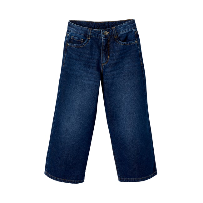 Jean large 7/8 ème denim brut <span itemprop=