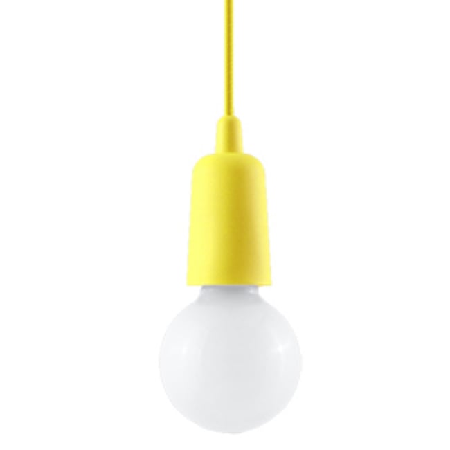 Suspension PVC Jaune E27 1 Diego Couleur jaune <span itemprop=
