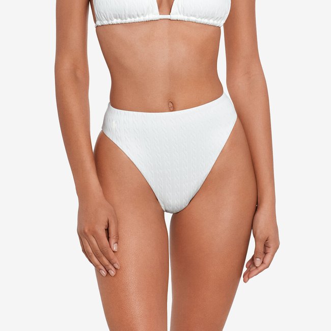 Cable Jacquard Bikini Bottoms, white, POLO RALPH LAUREN