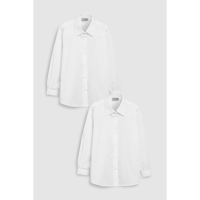 2 chemises d'école habillées à manches longues white <span itemprop=