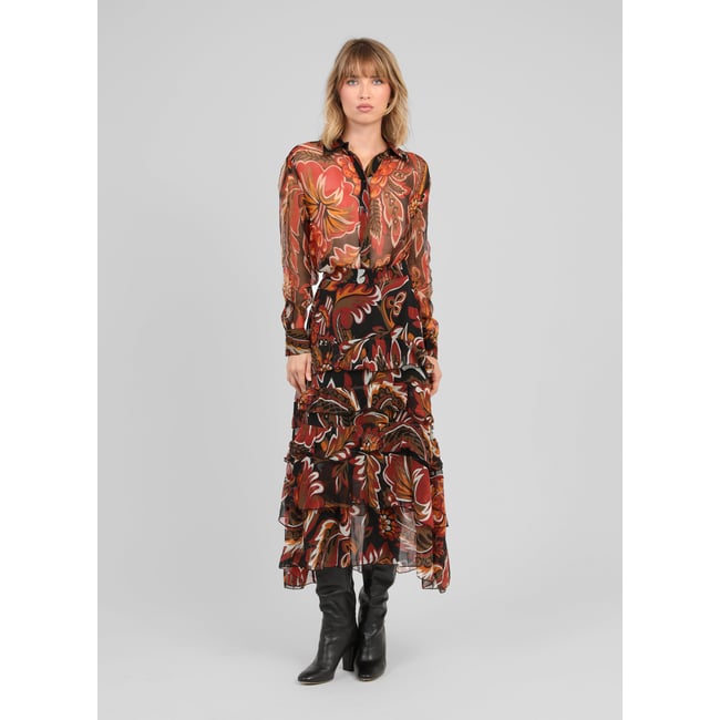 Jupe Longue RASHELYNA tosca noir <span itemprop=