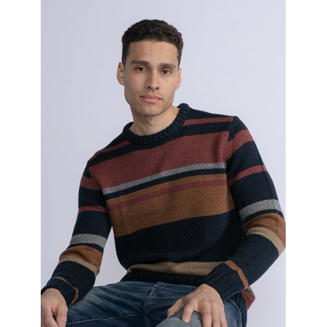 Pull rayé mundelein bleu midnight navy <span itemprop=