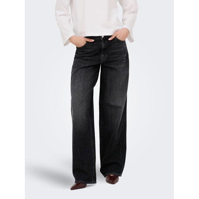 Jean Coupe Droite washed black <span itemprop=