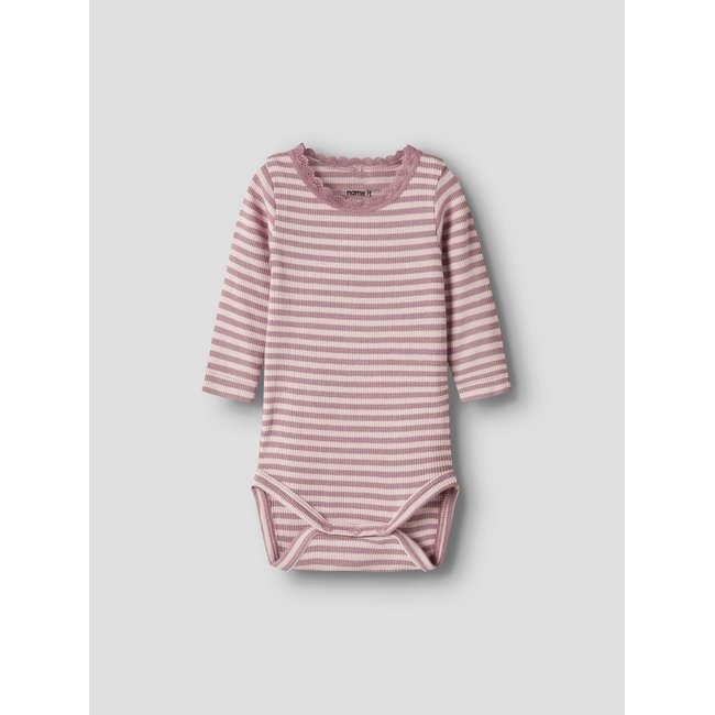 Barboteuse À manches longues rose - lotus <span itemprop=