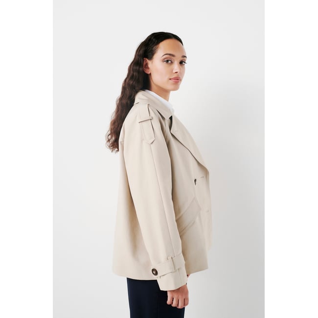 Trench court coton GOURMAND sable <span itemprop=