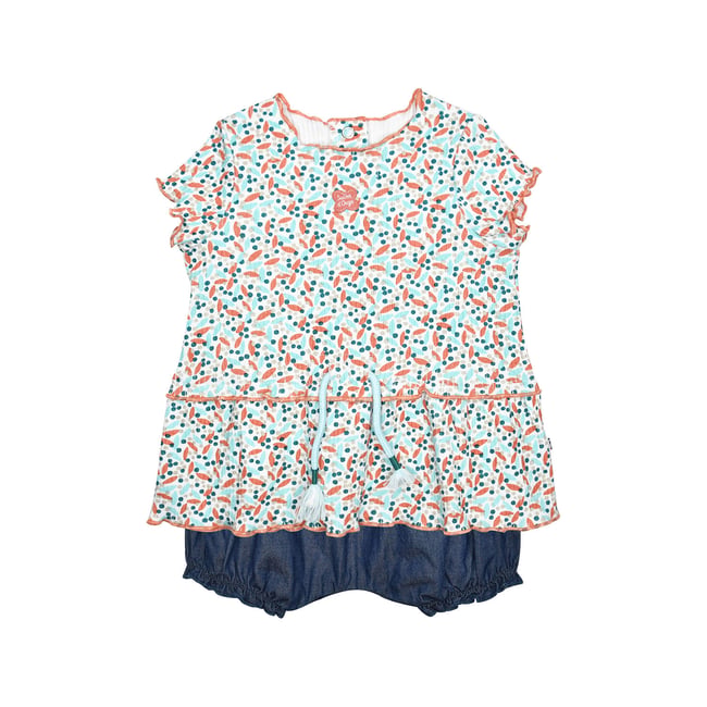 Robe bloomer georgia manches courtes naissance bleu <span itemprop=