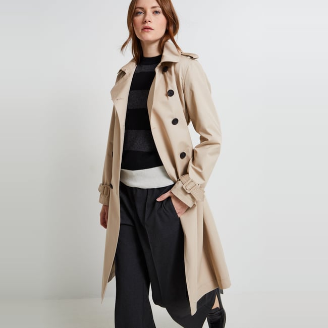 Trench ceinturé en coton trench <span itemprop=