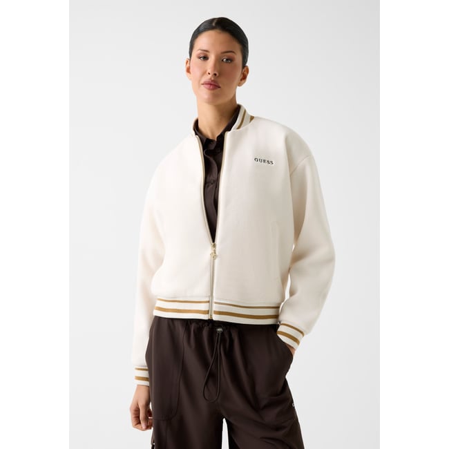 Blouson Bomber Zippé Intégral blanc <span itemprop=