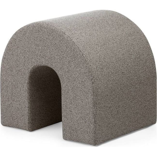 Pouf arrondi tapissé en bois Couleur brun clair <span itemprop=