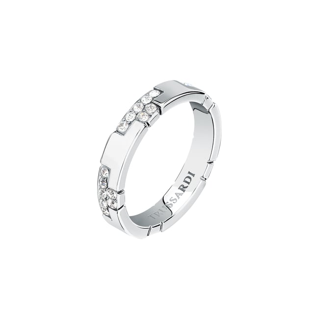Bague T-LOGO acier inoxydable <span itemprop=