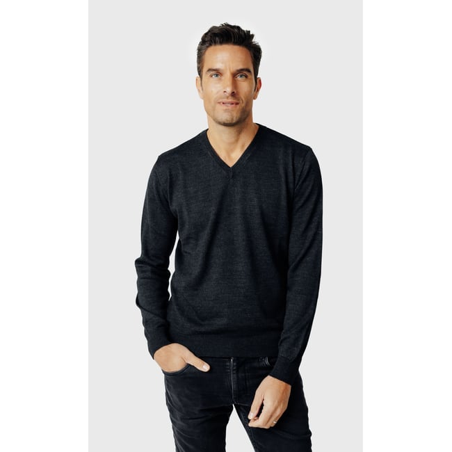 Pull col V en laine mérinos - ACROSS