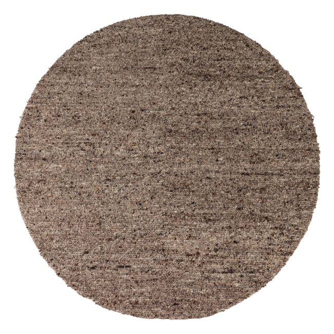 Tapis rond en laine melange EFIA Couleur marron <span itemprop=