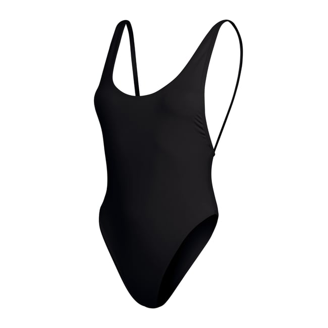 Maillot de bain 1 pièce uni à bretelles multi-positions FLU3NTE SOLID noir <span itemprop=