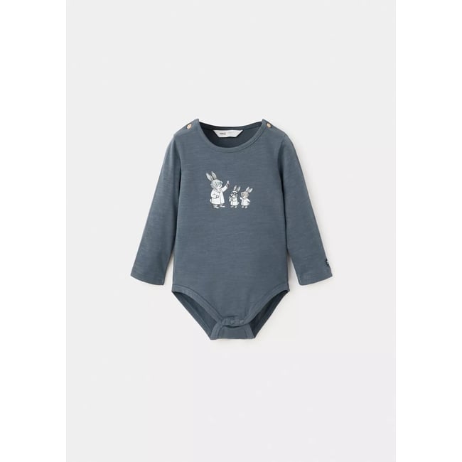 Body en coton avec détail imprimé bleu indigo <span itemprop=