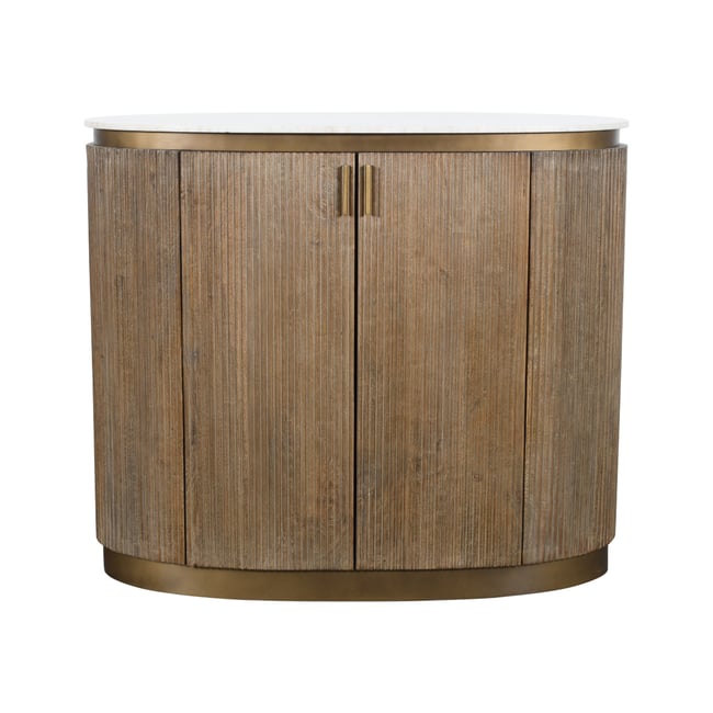 Comptoir en bois massif et marbre BUREN Couleur marron <span itemprop=