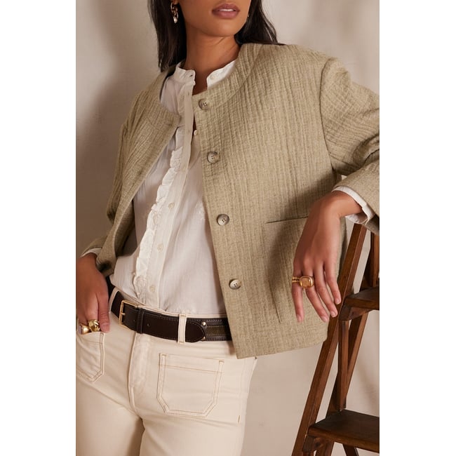 Veste CARMEN en coton vert <span itemprop=