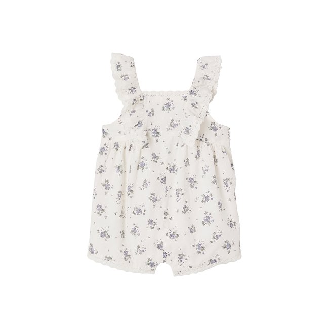 Combishort cérémonie en plumetis blanc imprimé <span itemprop=