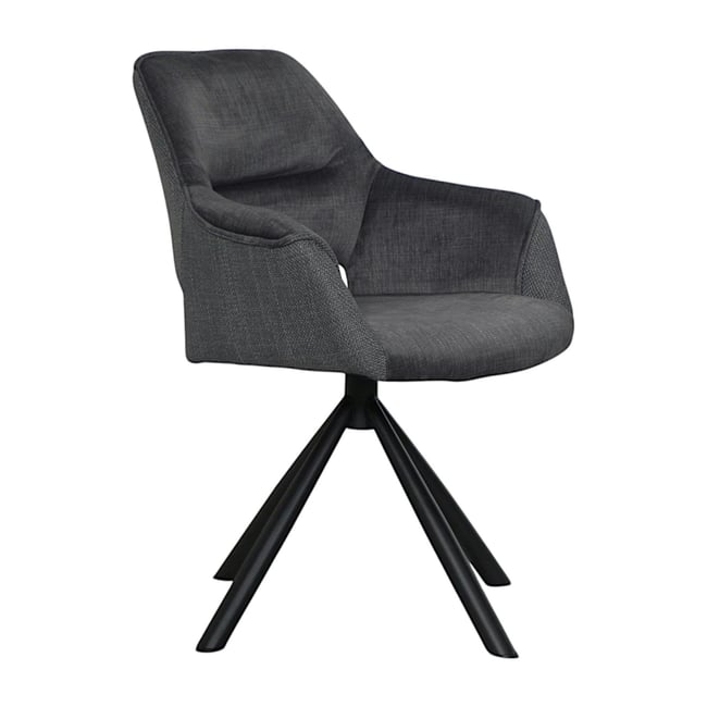 Fauteuil de table pivotant en tissu (lot de 2) IENA - PIER IMPORT