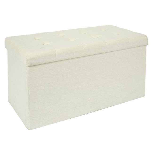Coffre de rangement banc pliable Eleonor Beige beige <span itemprop=