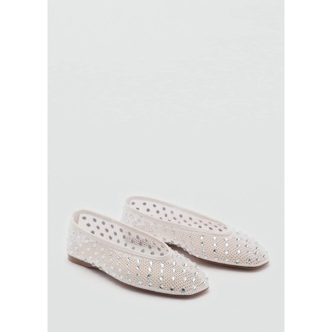 Chaussures en maille filet détail strass blanc <span itemprop=