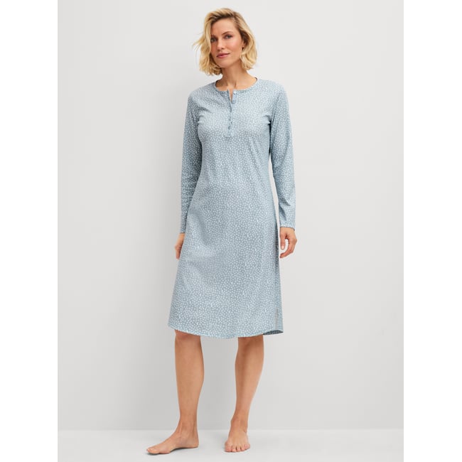 Chemise de nuit manches longues, longueur 110 cm manches longues Coton MIDNIGHT DREAMS dusty grey <span itemprop=