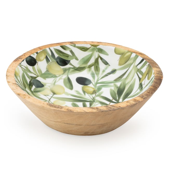Large Olives Mango Wood Serving Bowl, multi-coloured, SO'HOME