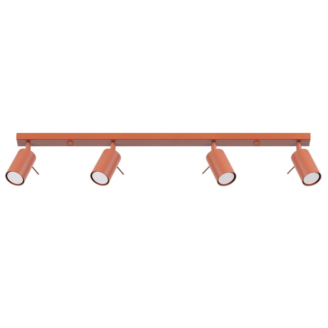 Plafonnier Acier Ocre Rouge GU10 4 Ring Couleur rouge <span itemprop=