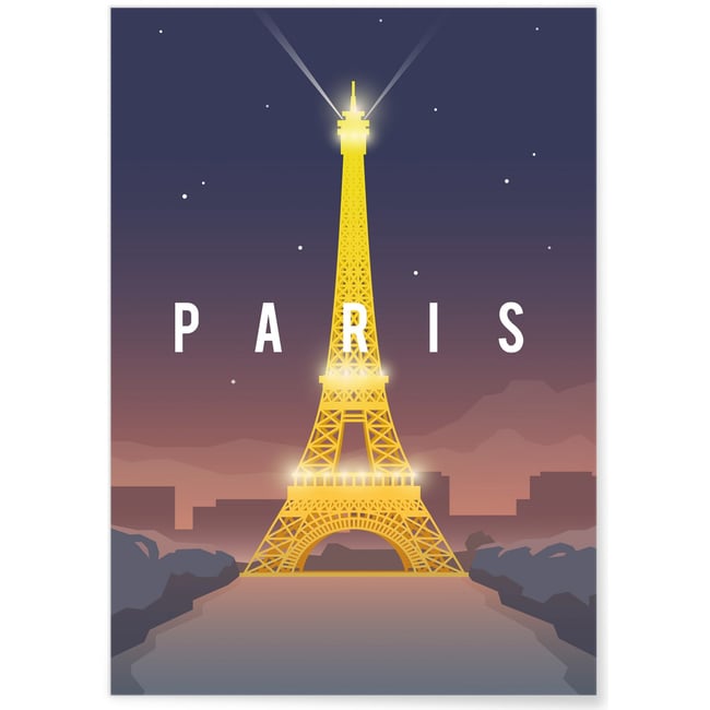 Poster ville Paris Couleur blanc <span itemprop=