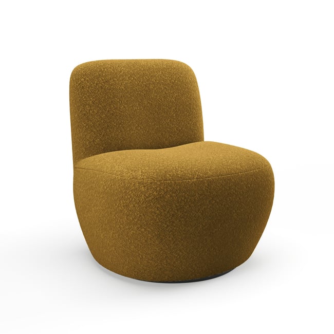 Fauteuil de salon pivotant en tissu bouclette JENA - SIA HOME