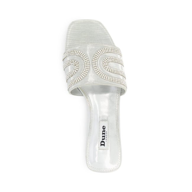 Mules ornées de strass - NAVEEN reptile synthétique argen <span itemprop=