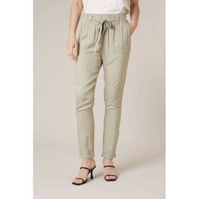 Pantalon cigarette femme fluide en toile légère ELIDA - DEELUXE
