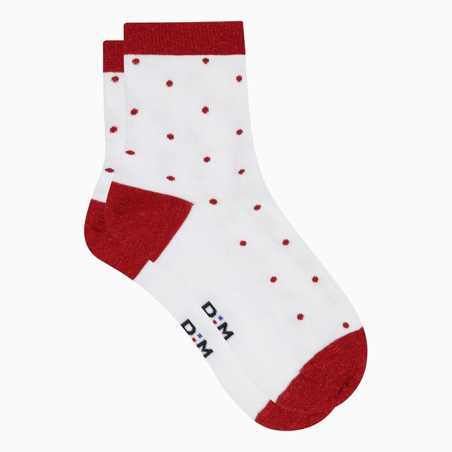 Kurzsocken Madame Dim weiss getupft <span itemprop=