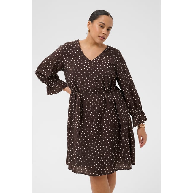 Robe marron coffee bean turtledove dot <span itemprop=