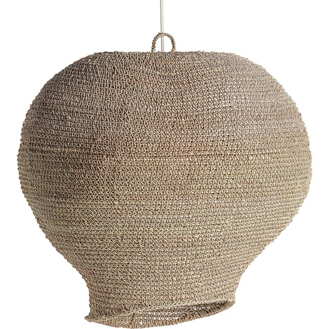 Suspension en bois de palme, S.igotz Couleur brun chaleureux tressé boho chic <span itemprop=