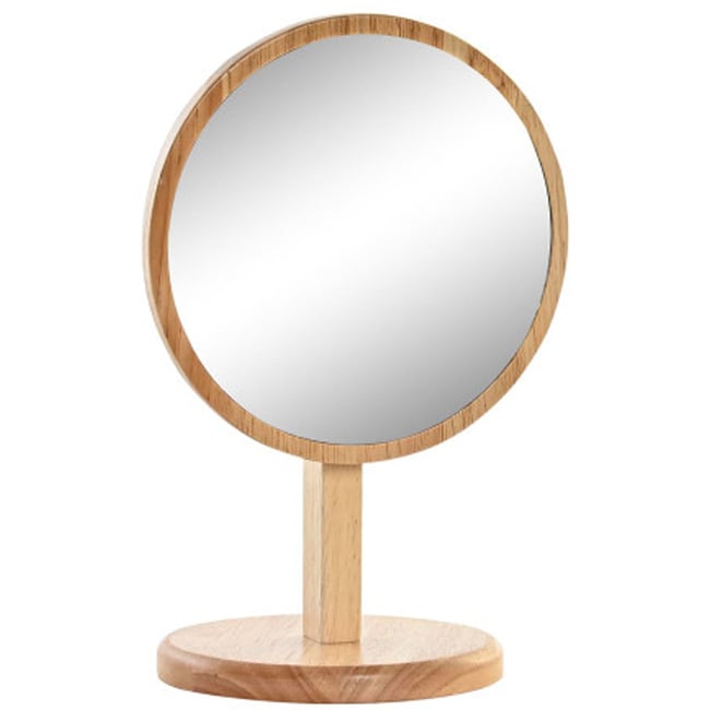 Miroir orientable sur pied en bois d'hévéa 15x12x22.5cm Couleur v002237 <span itemprop=