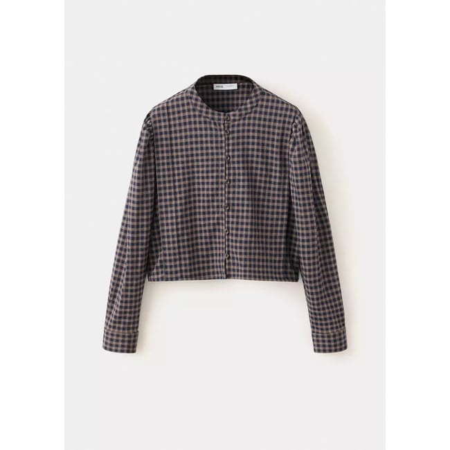 Chemise à carreaux bleu marine <span itemprop=