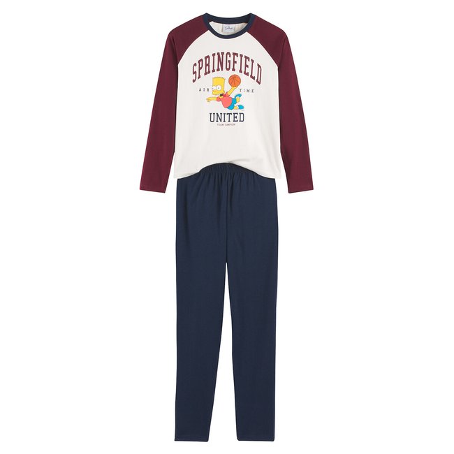 Pyjama Simpsons bordeaux/bleu marine/blanc <span itemprop=