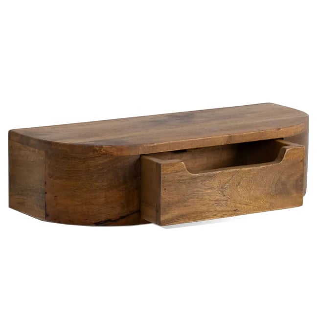 Table de chevet murale en bois de manguier 50x20x13cm Couleur v002237 <span itemprop=