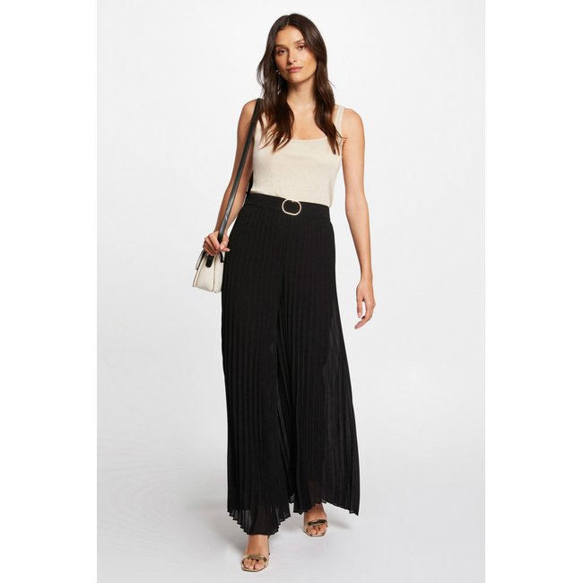 Pantalon large fluide plisse noir Morgan La Redoute