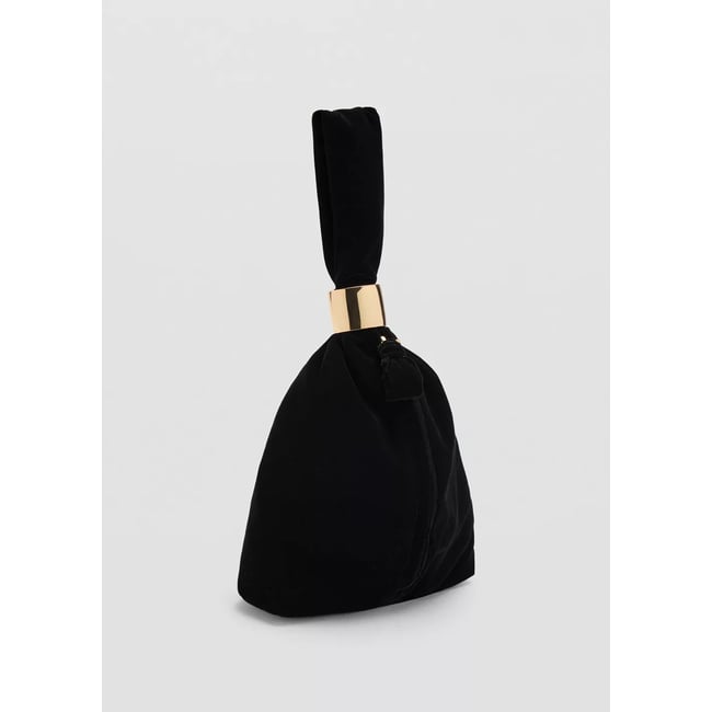 Sac à main velours détail métallique - MANGO