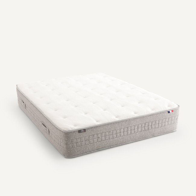 Matelas ressorts ensachés et mémoire de forme Couleur gris perle <span itemprop=