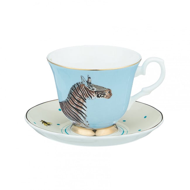 Tasse à Thé et Soucoupe Zèbre Couleur v019845 <span itemprop=