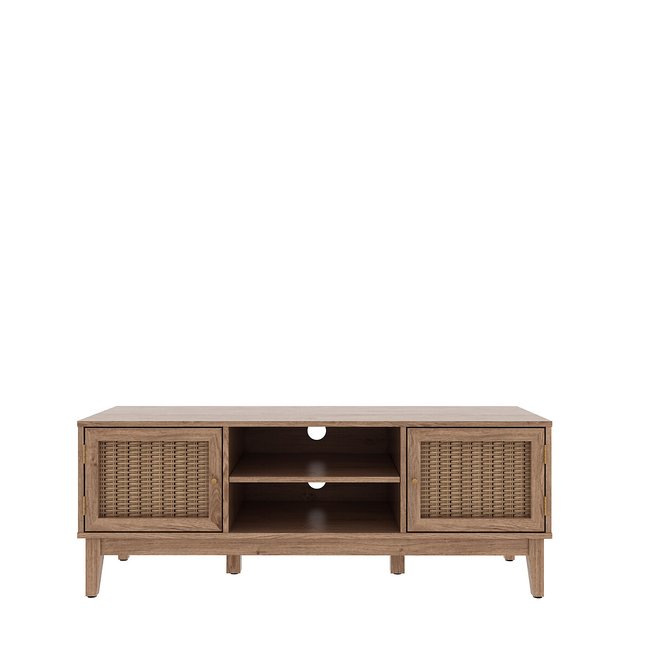 Boho Oak Rattan TV Unit, oak, SO'HOME
