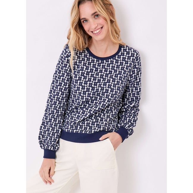 Sweat col rond maille jacquard BASILIE - PRINCESSE NOMADE