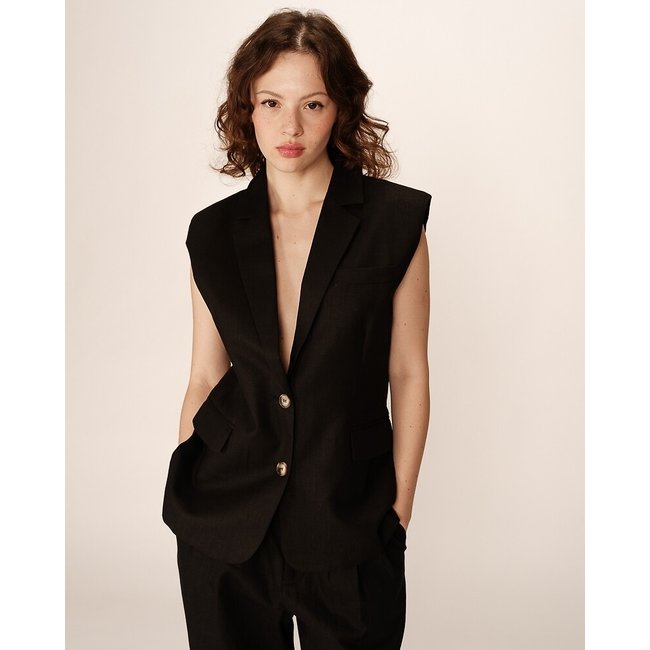 Veste de costume sans manches PIETRO noir <span itemprop=